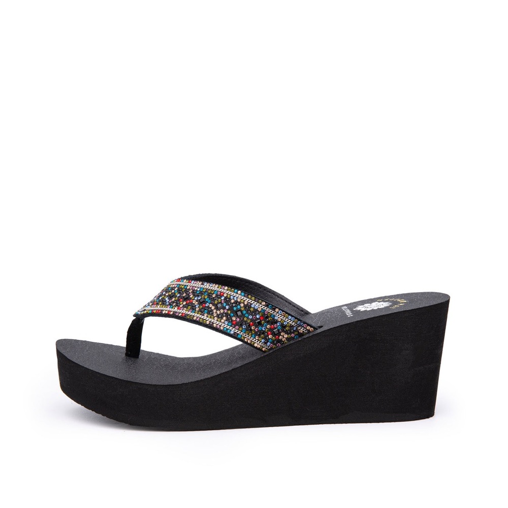 Yellow Box Waneta  MULTI Wedge Sandal MEDIUM WIDTH NEW IN BOX